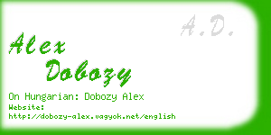 alex dobozy business card